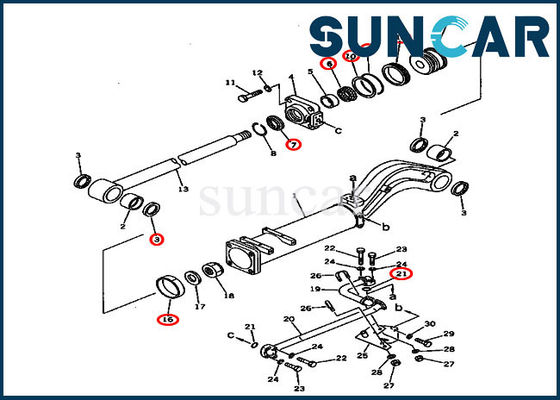 135-63-05010 décharge scellant des chargeurs de chenille de Kit Cylinder Service Kit Fits D57S-1 KOMATSU