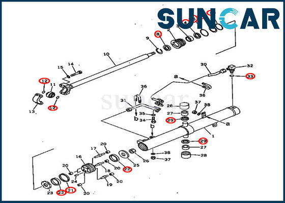 Kit hydraulique de service de cylindre des kits D60P-11 D60P-8 de joint de KOMATSU d'ascenseur de lame des joints 707-98-36440