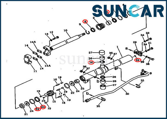 707-98-28600 bouteur D60P-12 D65E-12 de Kit Komatsu Crawler de réparation de joint de cylindre de 7079828600 ascenseurs