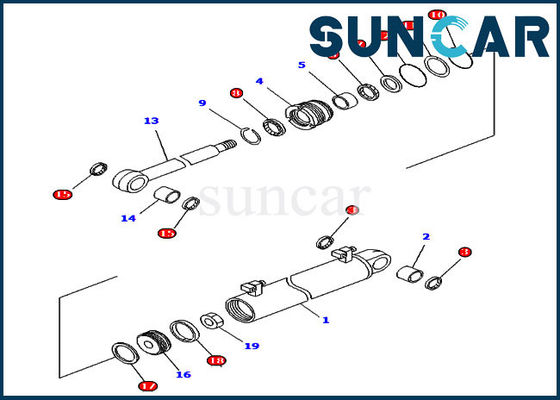 707-99-34600 ascenseur scellant le bouteur d'inclinaison de puissance d'angle de puissance de Kit Komatsu Cylinder Seal D61PX-12