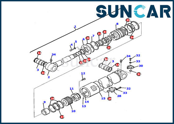 le joint Kit Komatsu Excavator Inner Repair de cylindre du bras 21D-61-12201 partie le kit du service PC110R-1