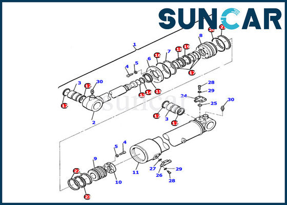 kits hydrauliques de joint de cylindre du bras 21D-61-13160 pour le modèle Inner Replacement Kit de KOMATSU PC110R-1
