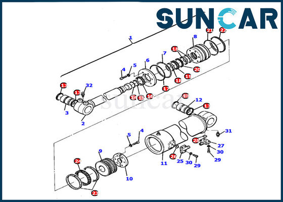 Excavatrice Repair Service Kit de Kit Gasket Kit PC110R-1 de joint de cylindre de lame de KOMATSU 21D-61-15170