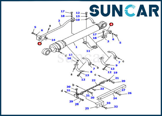 Kit de réparation intérieur hydraulique du kit PC120-6H KOMATSU de joint de cylindre de seau de l'excavatrice 707-98-28610