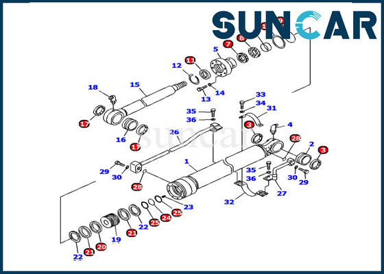 707-98-36240 cylindre de seau scellant le modèle Inner Repair Kit de Kit Komatsu Seals PC120-6
