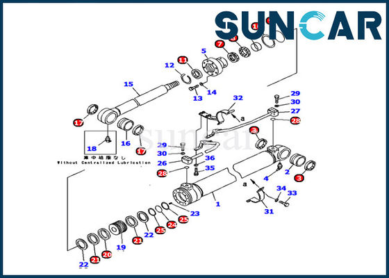 707-98-37670 kits de joint de cylindre de boom pour le kit de Heavy Model Repair d'excavatrice de KOMATSU PC120-6