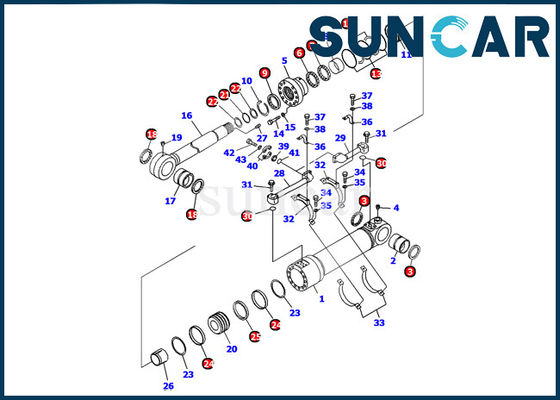 Kit inférieur de Sealing Repair Service d'excavatrice du kit PC1100-6 de joint de cylindre de décharge de KOMATSU 707-98-56210
