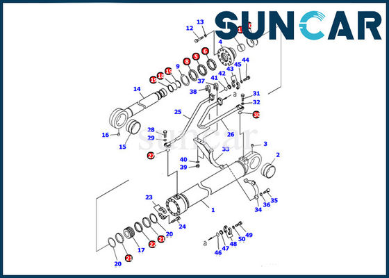 707-98-77210 kits de réparation de Kit Oil Seal de service de cylindre de seau d'excavatrice de KOMATSU PC1100-6
