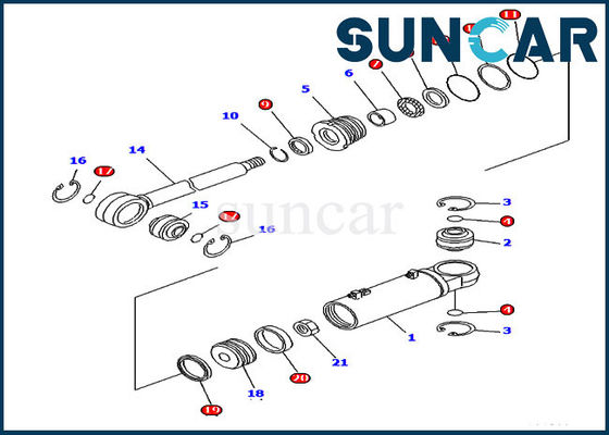 707-99-43680 kits hydrauliques de cylindre de KOMATSU de bouteur du kit de réparation de joint d'inclinaison D61PX-12