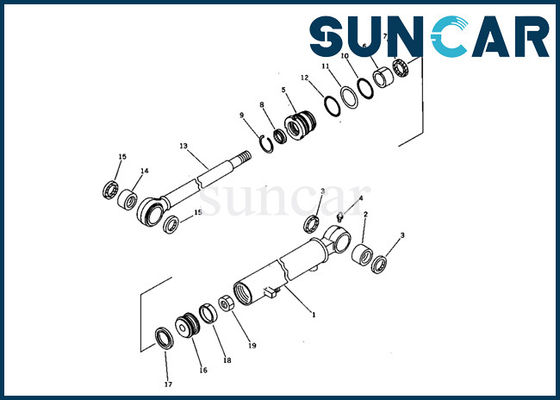 excavatrice Inner Repair Kit de Kit Fits Models PC03-1 de joint de cylindre d'oscillation de 21S-63-02040 KOMATSU