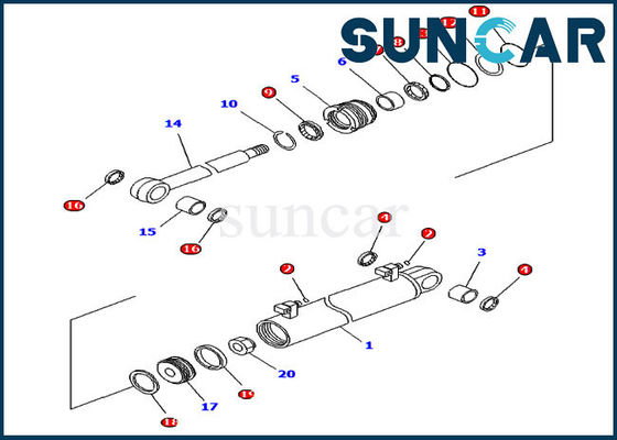 Bouteur KOMATSU de chenille 707-99-34630 pièces de rechange de cylindre du kit D61EX-15EO de joint de réparation d'ascenseur