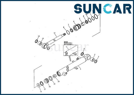 PC05-5 KOMATSU 707-00-50630 pièces de Kit Oil Resistance Cylinder Replacement de joint de cylindre de seau