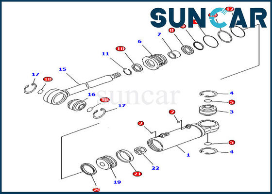 Kit hydraulique de joint de cylindre de Tlit de bouteur des parties 707-99-43690 d'OEM de D61EX-15 D61PX-15 KOMATSU