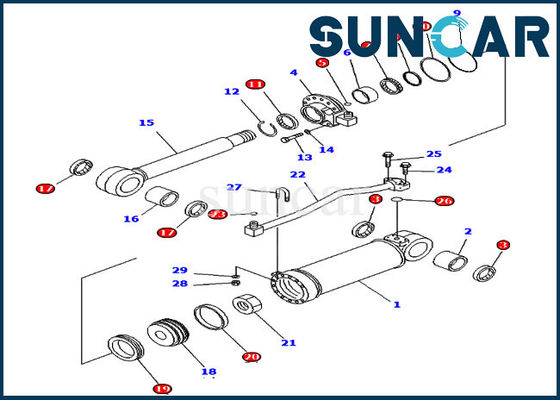 707-99-52170 ripper scellant des modèles de Kit Komatsu Cylinder Seal Repair Kit Fits D65EX-15E0