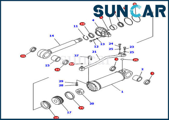 707-98-52240 7079852240 kits de joint de KOMATSU de bouteur du kit de réparation de cylindre de ripper D65E-12