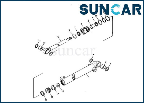 Service Kit For Komatsu Mini Excavator PC05-6 de remplacement du kit 707-00-50680 de joint de cylindre de seau