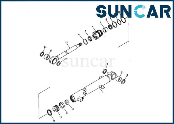 707-00-55010 phoque Kit Komatsu PC07-1 Mini Excavator Inner Repair Parts de cylindre de bras
