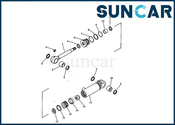 707-00-60310 cylindre de lame scellant la réparation Kit Mini Excavator Replacement de joint de Kit Komatsu PC05-1