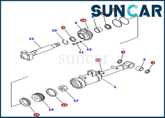 707-98-52210 cylindre d'inclinaison scellant des kits de rechange de bouteur d'inclinaison de Kit Komatsu D65E-12 D65P-12