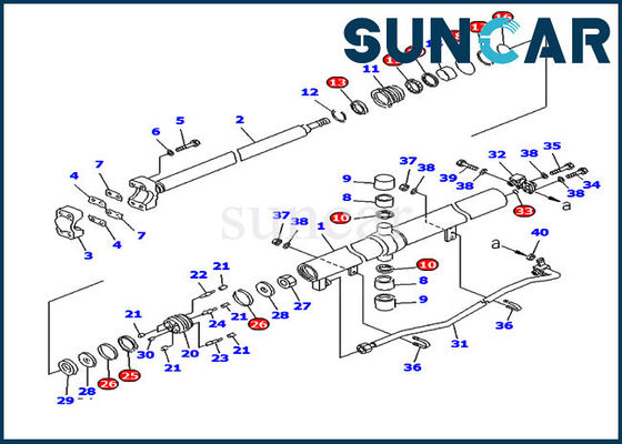Service Kit Bulldozer Cylinder Seal Kits du cylindre 707-99-25890 KOMATSU de l'ascenseur D85ESS-2