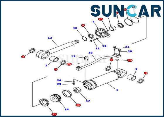 Kits de joint de cylindre de ripper du kit 7079852220 de service de cylindre pour le bouteur D65EX-15 de KOMATSU