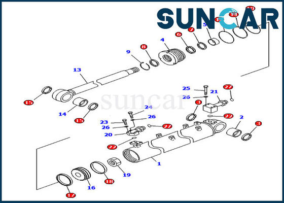 707-99-40120 bouteurs de chenille équilibrant le phoque Kit Fits Komatsu Parts Models D65EX-15E0 de cylindre