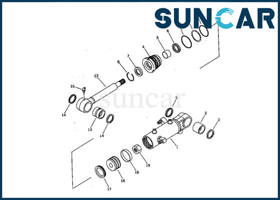 707-98-11210 pièces intérieures hydrauliques du kit PC07-2 de Kit Komatsu Boom Cylinder Service de joint de réparation de cylindre