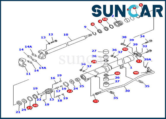 Kit de cachetage de cylindre du kit D65EX-15 D65PX-15 KOMATSU de joint de réparation d'ascenseur de la résistance d'huile 707-98-28640