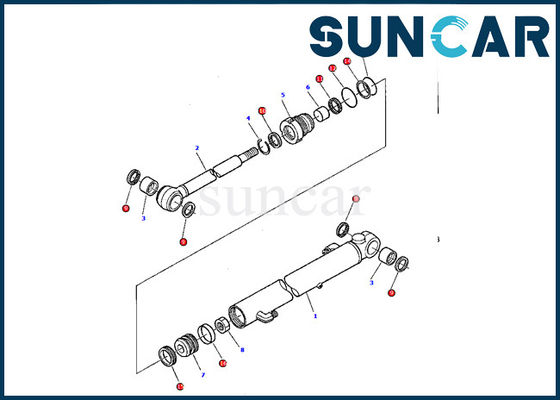 878000378 KOMATSU scellant le kit de garniture de machines de kits de réparation de cylindre de seau de Kit Oil Resistance PC07-2