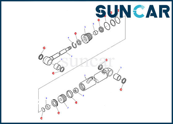 878000382 kit intérieur de garniture de joint de réparation de Kit Komatsu Excavator PC05-7 de joint de cylindre d'oscillation de boom