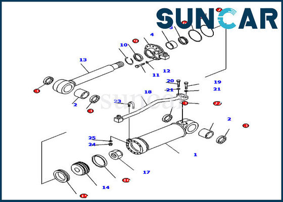 D85ESS-2 D85ESS-2A KOMATSU hydraulique scelle le kit de réparation de joint de cylindre du ripper 707-99-52180
