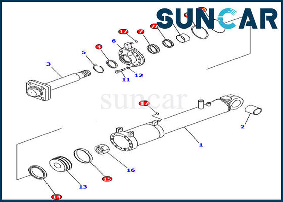 707-99-53620 7079953620 kits de service de cylindre de déportance de pale pour KOMATSU D85EX-15E0 D85MS-15