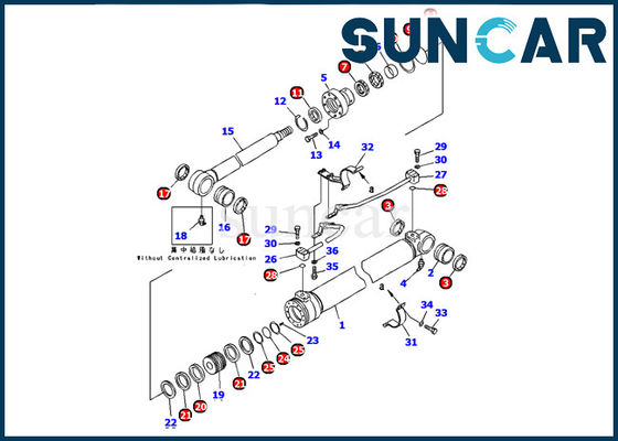 Kit intérieur de service de pièces de Kit Fits Excavator Machinery PC130-7 de joint de cylindre de boom de KOMATSU 707-99-37300