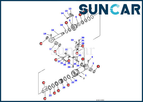 707-99-44290 service Kit Cylinder Repair Seal Kit de cylindre de lame pour l'excavatrice de KOMATSU PC128US-2-A