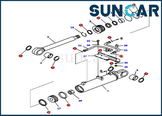Kits de cylindre d'ascenseur de ripper du kit 707-99-43700 de joint de réparation de KOMATSU pour des pièces du bouteur D85MS-15