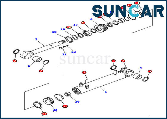 707-99-43380 7079943380 kit de joint de rechange de cylindre du kit D85EX-15 KOMATSU de servitude hydraulique