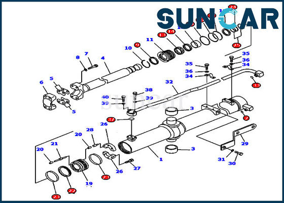 707-99-24555 bouteurs de chenille de Kit For D85C-21 KOMATSU de joint de réparation de cylindre de contre- poids