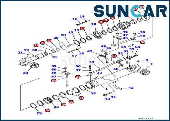 707-99-69780 le joint Kit Hydraulic Cylinder Service Kit de cylindre de bras adapte l'excavatrice de KOMATSU PC1250-7