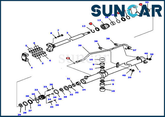 Réparation de cylindre d'ascenseur du kit 707-99-27110 du joint ISO9001 scellant des pièces d'entretien de Kit For D65WX-16 KOMATSU