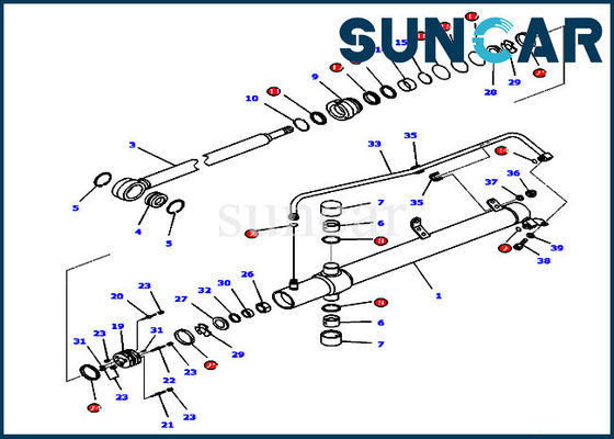 707-99-26730 phoque Kit For Models D65EX-16 D65PX-16 KOMATSU de cylindre d'ascenseur de lame de bouteur