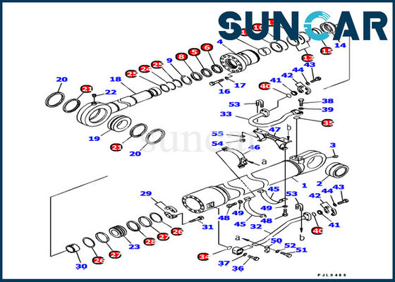 Excavatrice Inner Repair de Kit Parts For PC1250LC-8 de service de cylindre de seau du kit 707-99-77190 de joint de KOMATSU