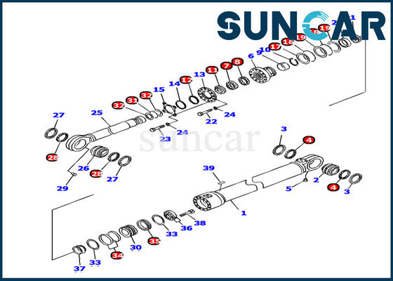 707-99-78770 joint de kits de réparation de cylindre hydraulique du kit ISO9001 PC1250-7 de joint de KOMATSU