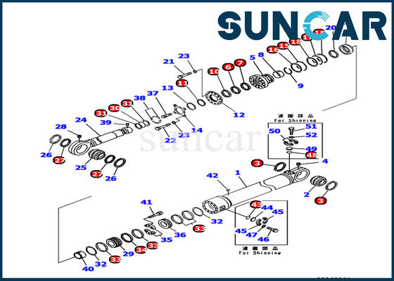 707-99-89270 kit d'Arm Cylinder Service d'excavatrice du kit PC1250-7 de cachetage de KOMATSU de résistance d'huile
