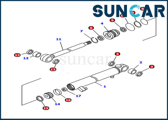 707-98-04640 remplacement intérieur de pièces de Kit Komatsu PC12R-8 de joint de résistance d'Arm Cylinder Oil d'excavatrice