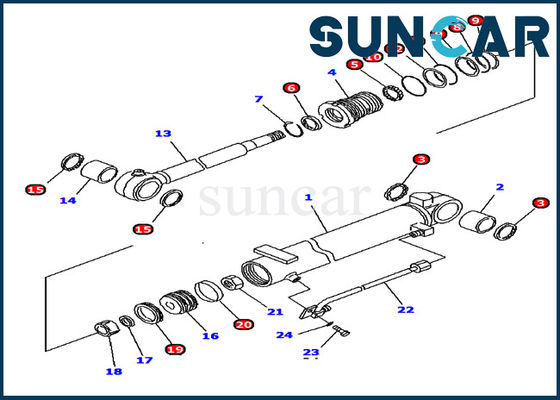 707-98-10880 service Kit Model Repair Parts du kit PC12R-8 KOMATSU de joint de rechange de cylindre de boom