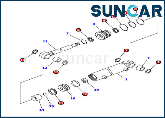 Excavatrice Repair Kit du kit PC12R-8 de joint de cylindre d'oscillation de boom de la résistance d'huile de KOMATSU 707-98-11330