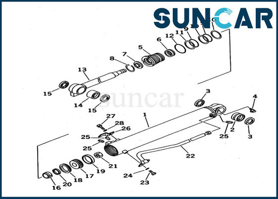 KOMATSU hydraulique scelle 707-98-13020 PC12UU-2 l'excavatrice Bucket Cylinder Inner partie le kit de joint