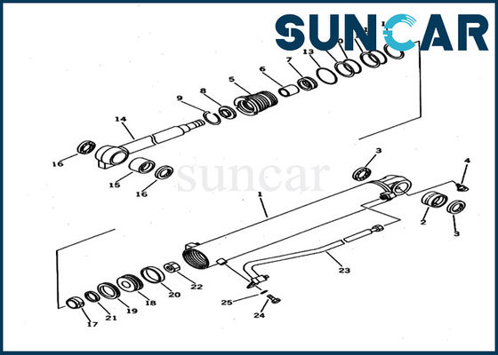 707-98-22810 kit intérieur de service des réparations du kit PC12UU-2 de Boom Cylinder Seal d'excavatrice de KOMATSU