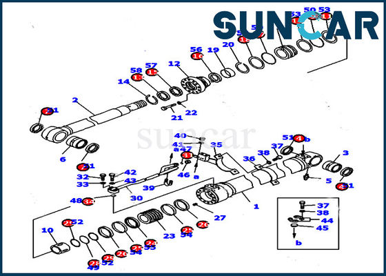 707-99-39680 kit intérieur de service des réparations de machines de Kit For PC128UU-1 de joint de cylindre de bras de KOMATSU