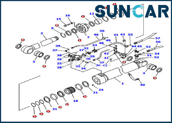 707-99-56630 KOMATSU grondent ajustent l'excavatrice Inner Seal Kit du kit PC180LC-7-E0 de service de cylindre